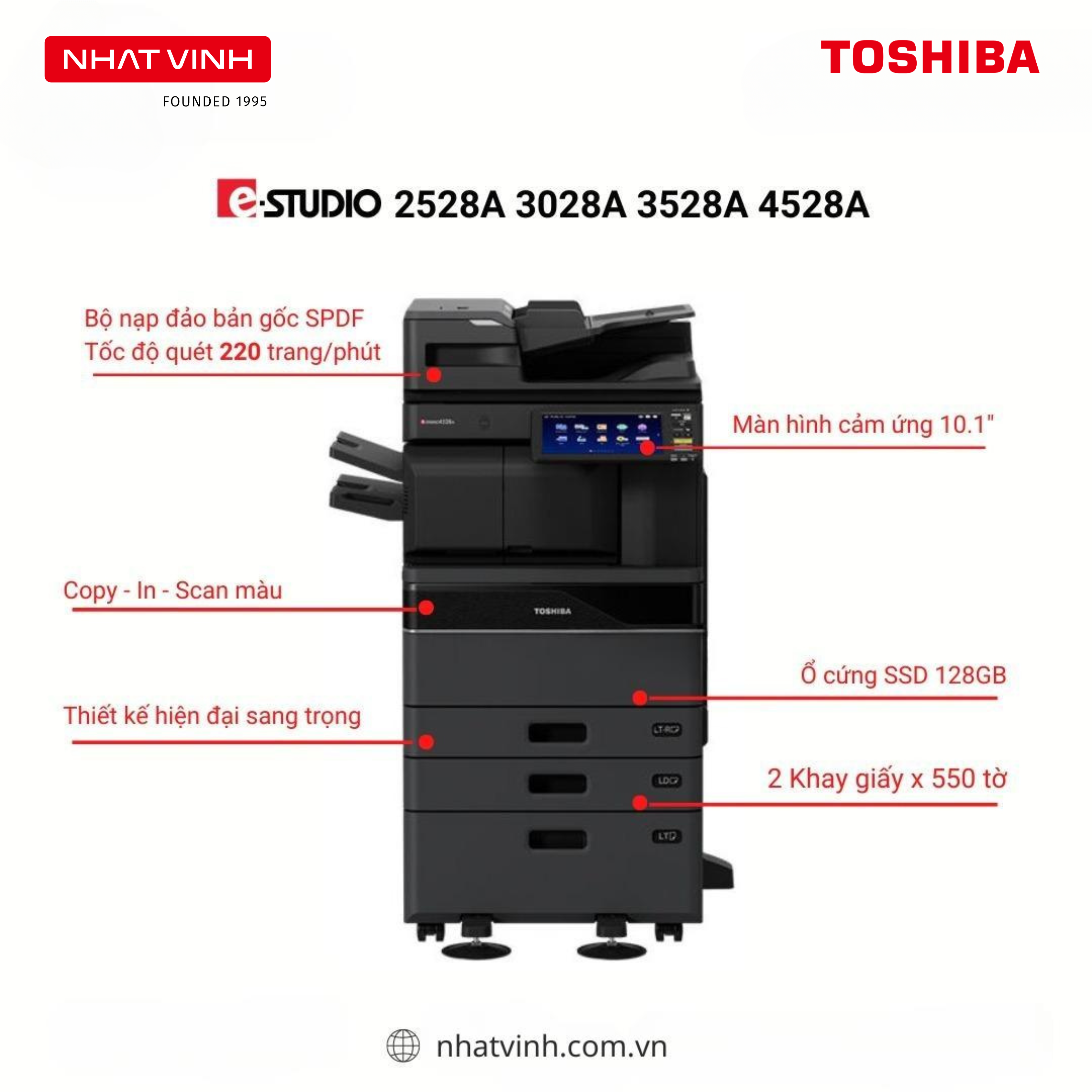 Máy Photocopy A3 Đen Trắng Toshiba E-Studio 4528A